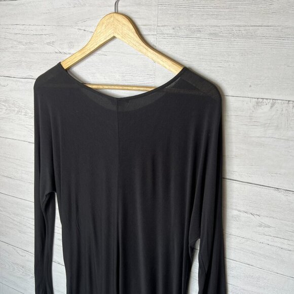 Vince Top Womens Size S/P Black Long Sleeve Silk Blend Minimalist Leisurewear - Picture 12 of 15
